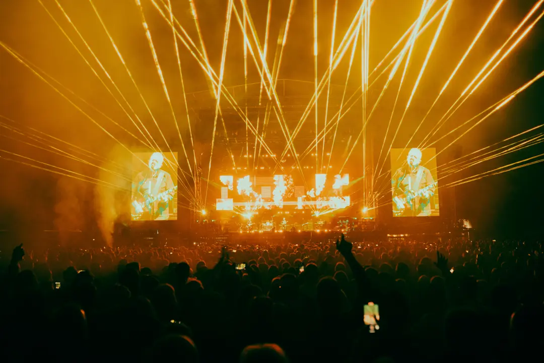 live from wythenshawe park gigs lights from stage crowd