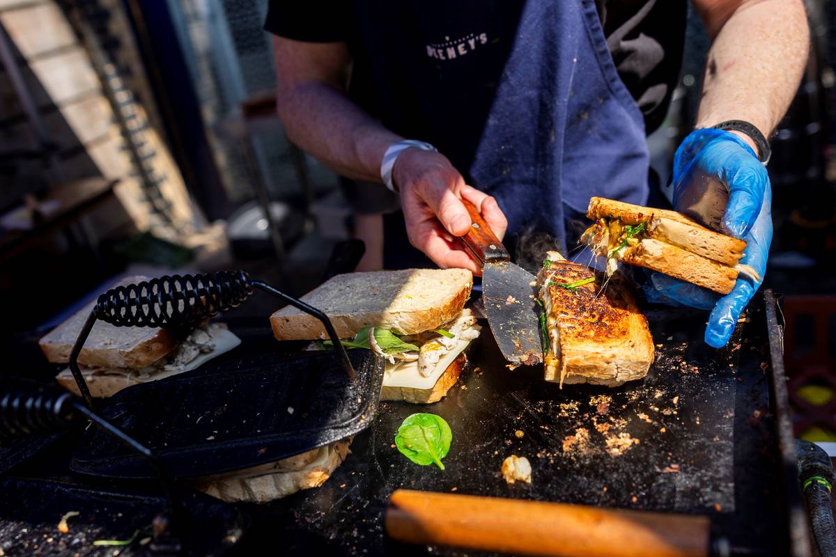 deeneys sarnies on the grill at Sarnie Party 2024, which is now coming to Manchester