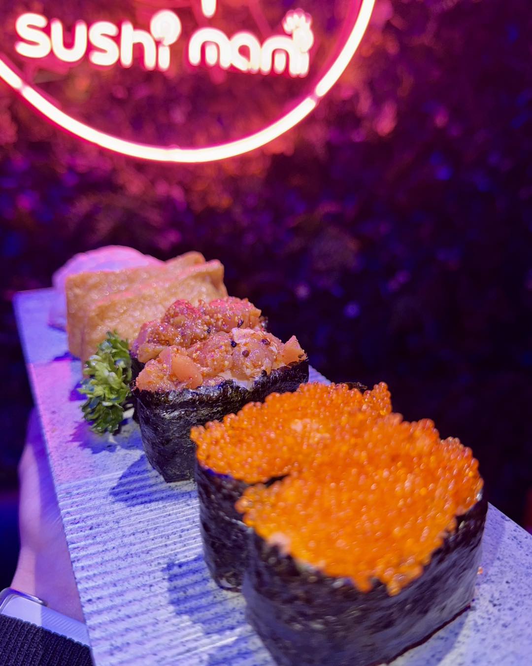 selection of gunkan at sushi mami manchester