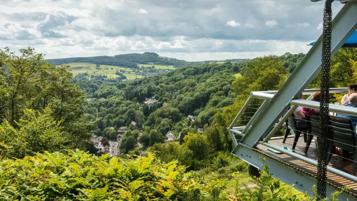 heights of abraham view from summit restaurant peak district