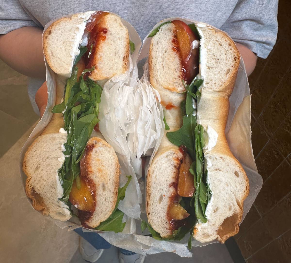 peach goats cheese bagel manchester