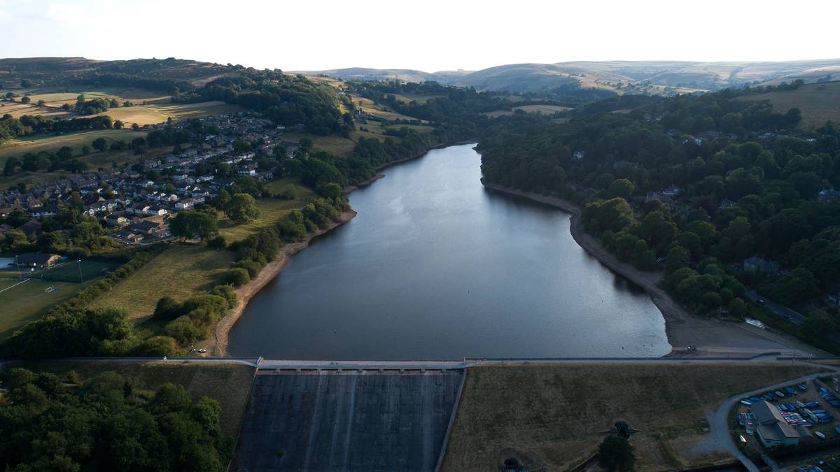Toddbrook Reservoir in Whaley Bridge, UK