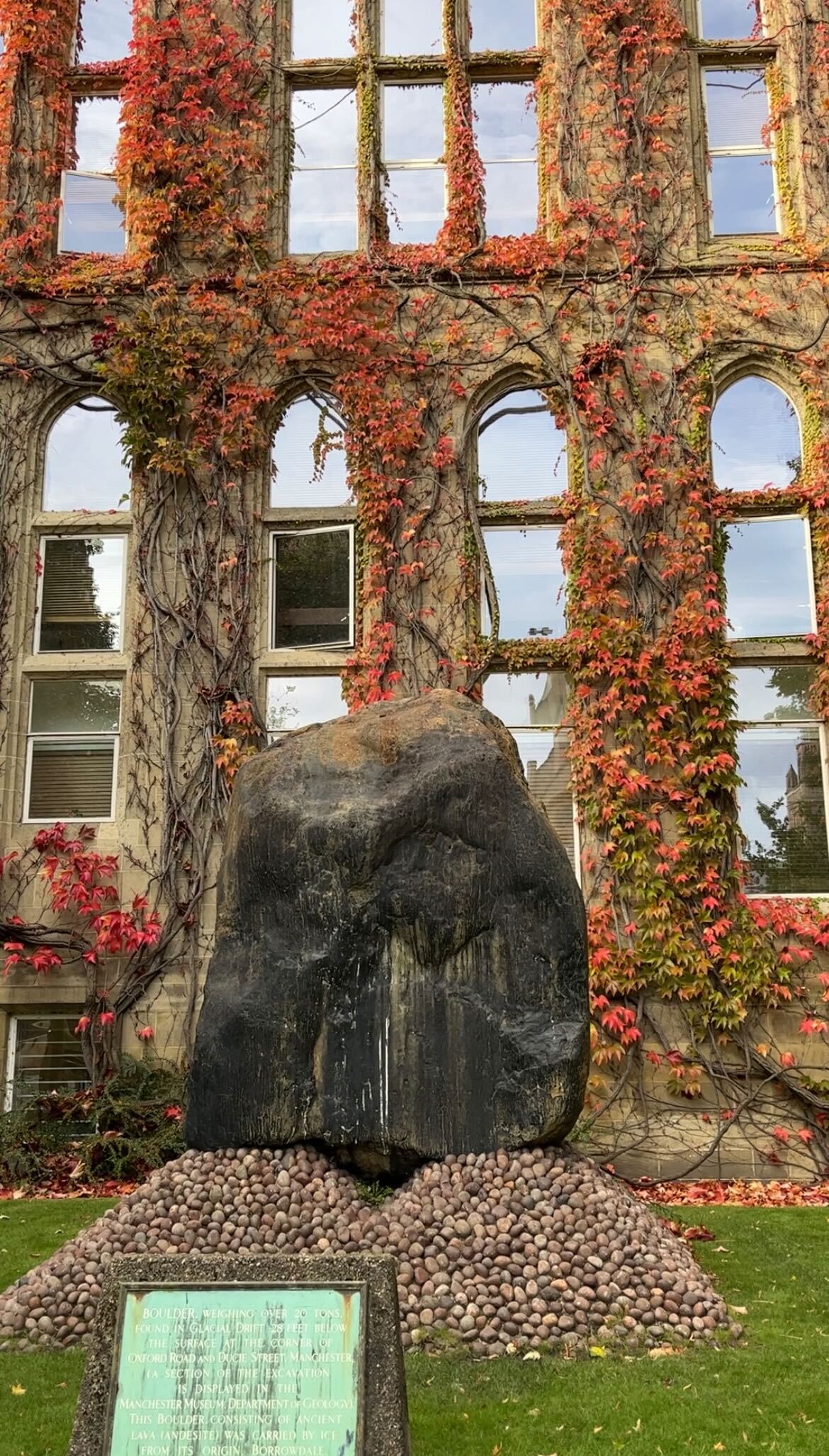 boulder outside university of manchester building
