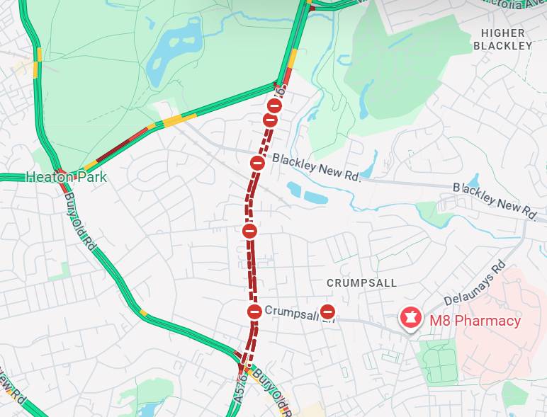 road closures near heaton park manchester