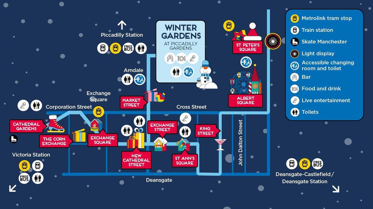 map of manchester christmas markets 2025
