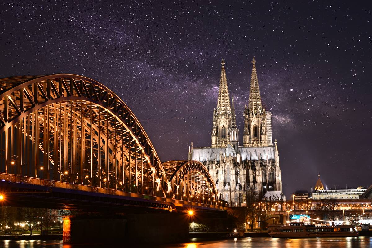 cologne germany night cathedral bridge family city breaks october