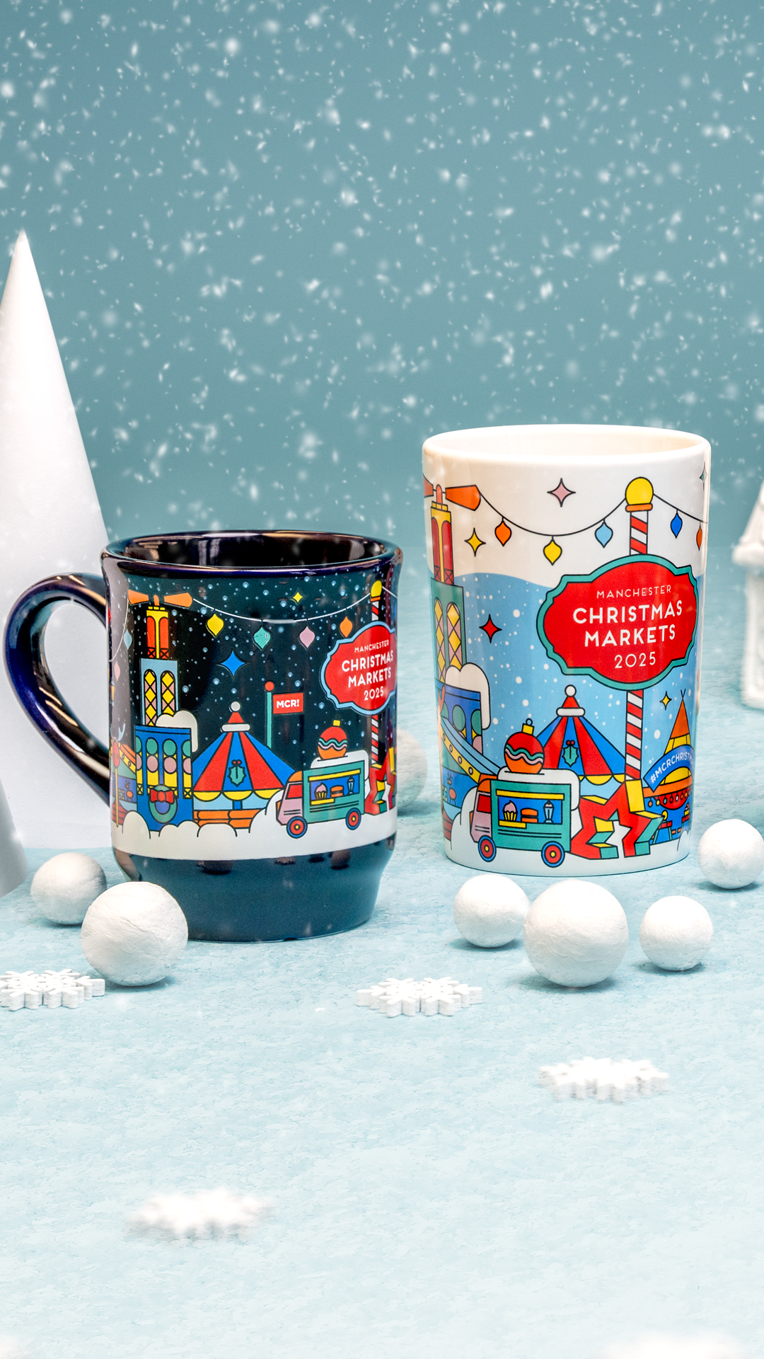 two manchester christmas market mug designs