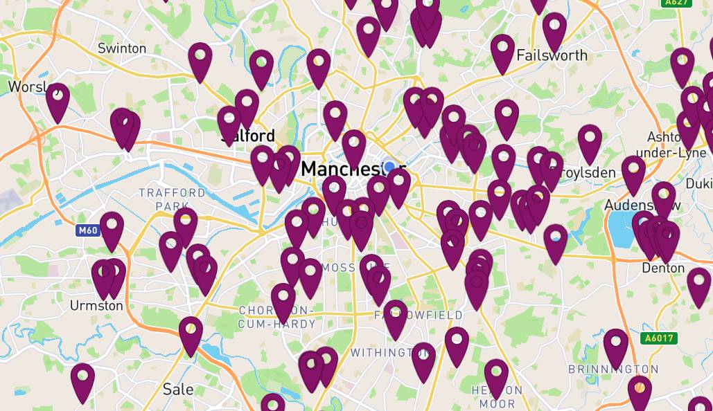 warm welcome spaces manchester map