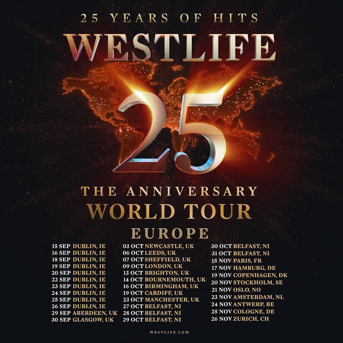 westlife tour poster coming to manchester