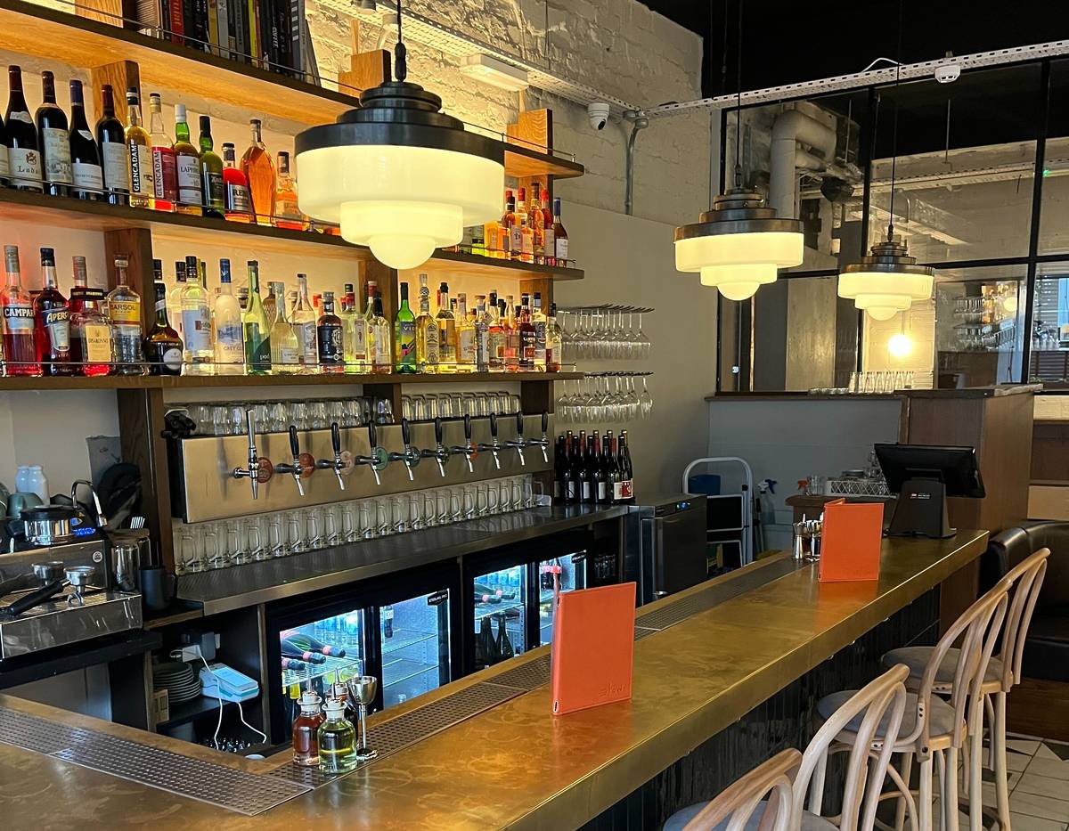 bar area inside stow in manchester one of the recent restaurants added to the michelin guide