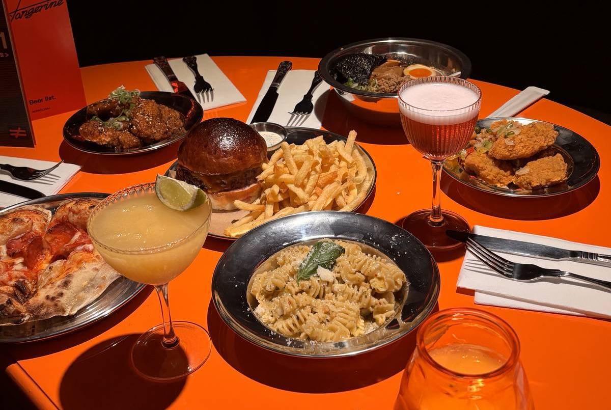 food on table at tangerine salford