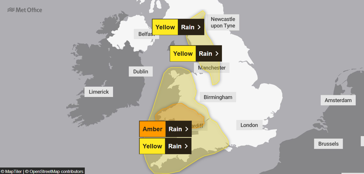 amber weather warning wales