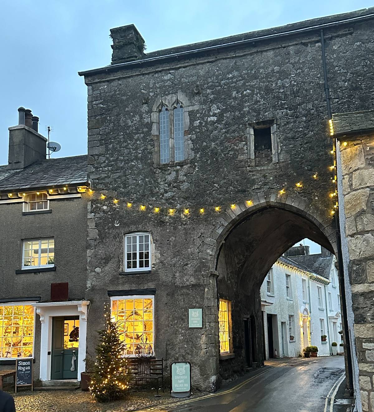cartmel christmas lights archway