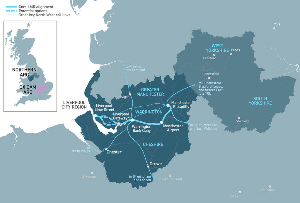 map of northern powerhouse rail