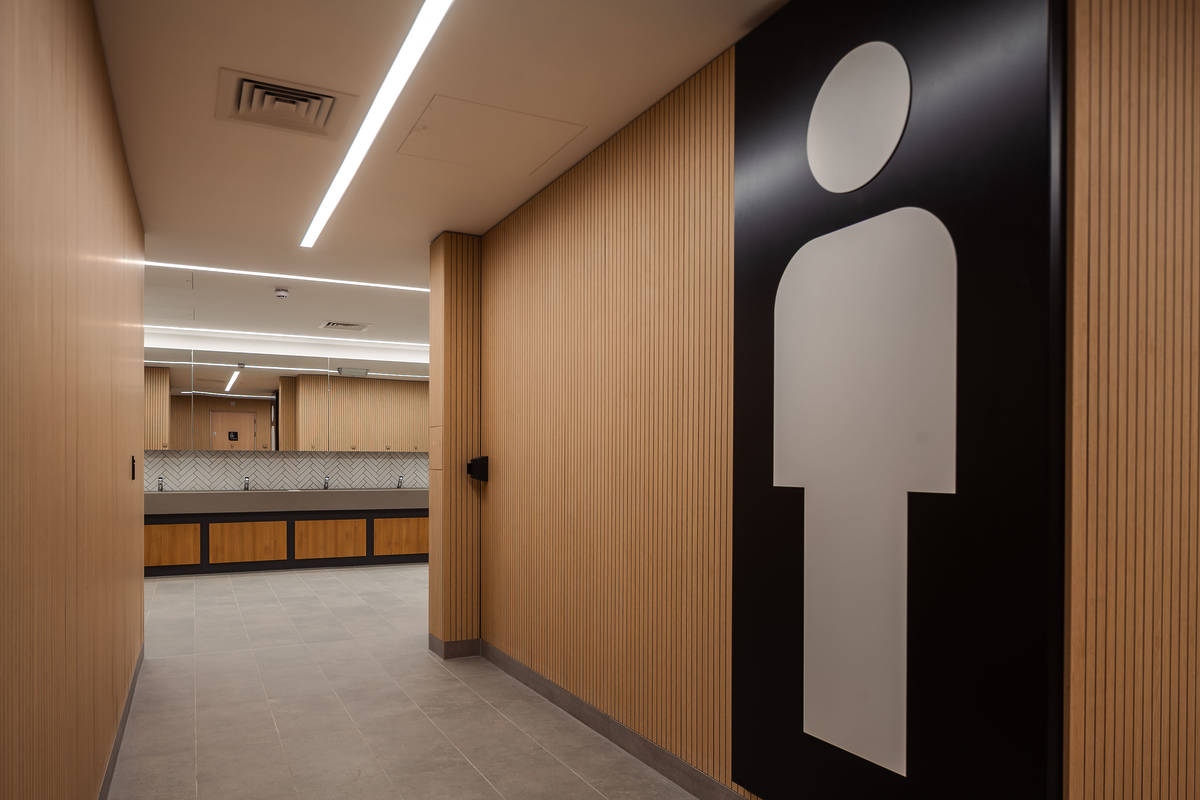 stockroom mens toilets at mersey shopping centre in stockport, greater manchester