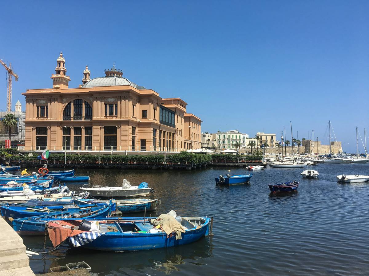 boats at port in bari, italy