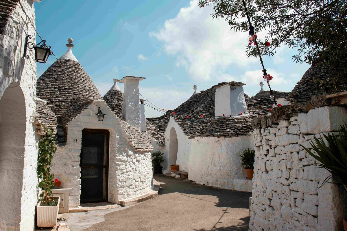 Trulli of Alberobello UNESCO World Heritage conical stone houses in Puglia, Italy