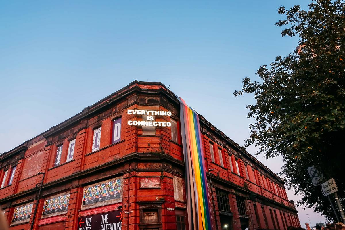 pride flag on depot mayfield in manchester