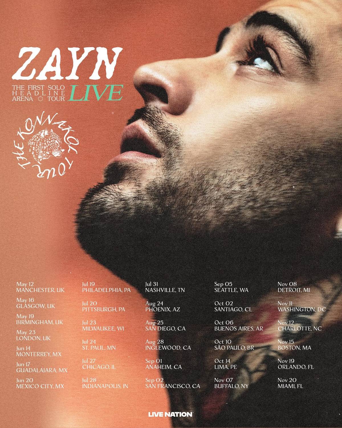 ZAYN tour dates manchester
