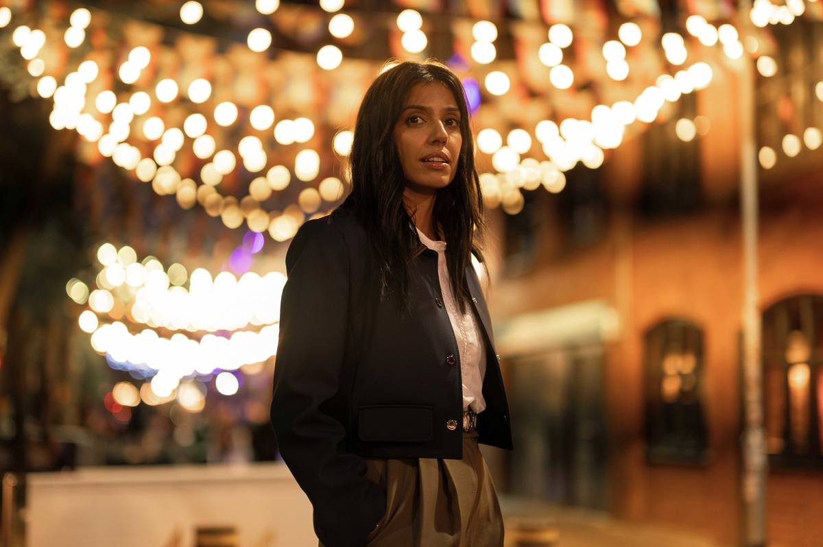 Ritu Arya stood on Canal street in Manchester at night for the split up drama