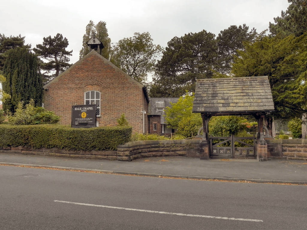 Hale Chapel on Chapel Lane in Hale Barns, Trafford, Greater Manchester, one of the most expensive streets in the UK