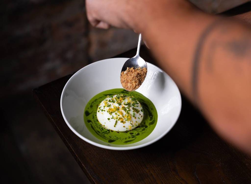 Burrata Green Tomato Jalapeno Gazpacho Hazelnut lennox manchester