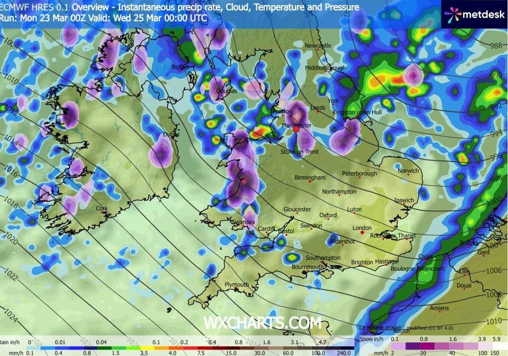 snow map manchester march