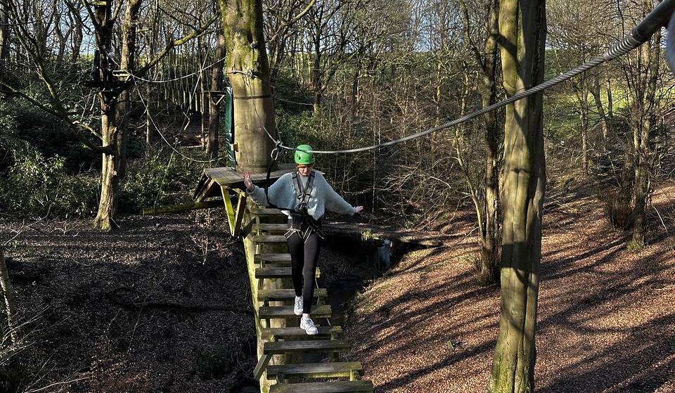 This massive ‘playground in the sky’ is inside one of Manchester’s largest parks – featuring giant bouncy balls, adrenaline-fuelled zip wires & treetop corridors