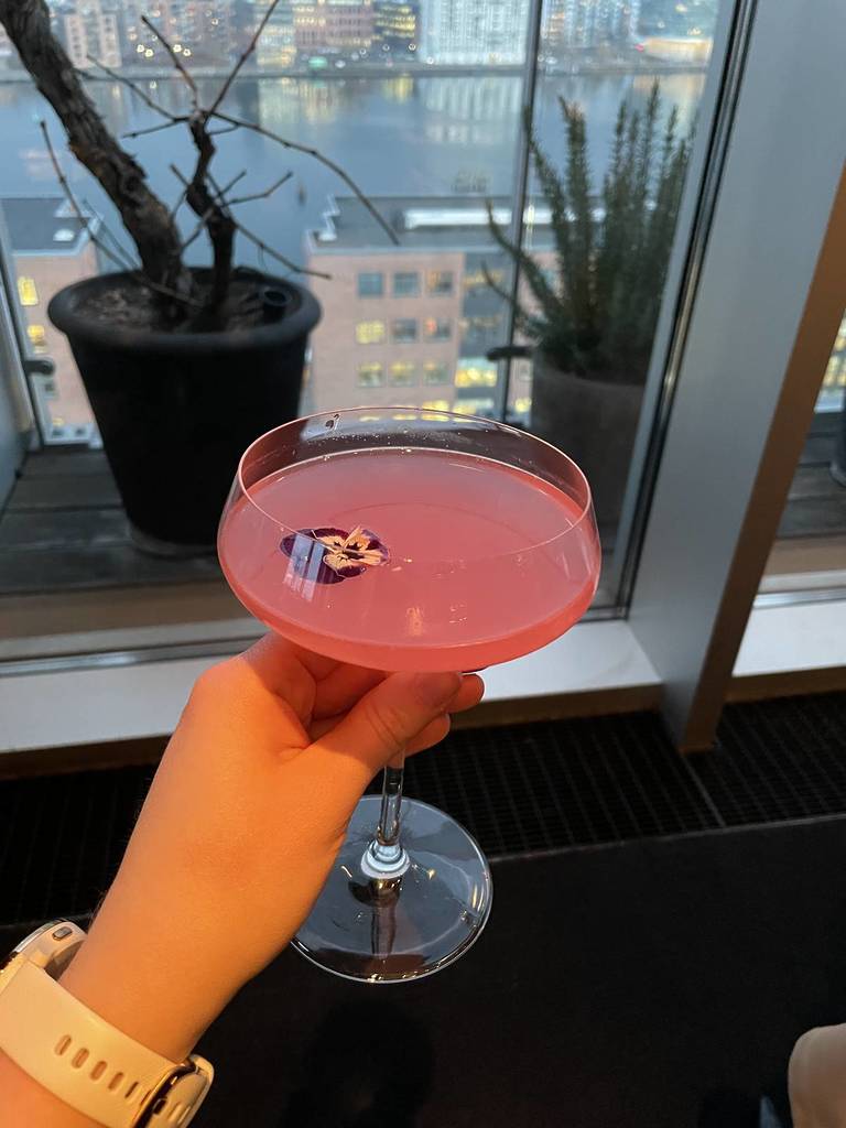 geisha cocktail at sticks n sushi rooftop bar tivoli hotel