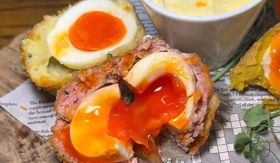 This cosy, historic pub in Greater Manchester is hosting a ‘Scotch Egg Week’ with deep-fried Creme Egg brownies &amp; a gooey Manc twist on a classic – and it’s the perfect place to take an Easter day trip