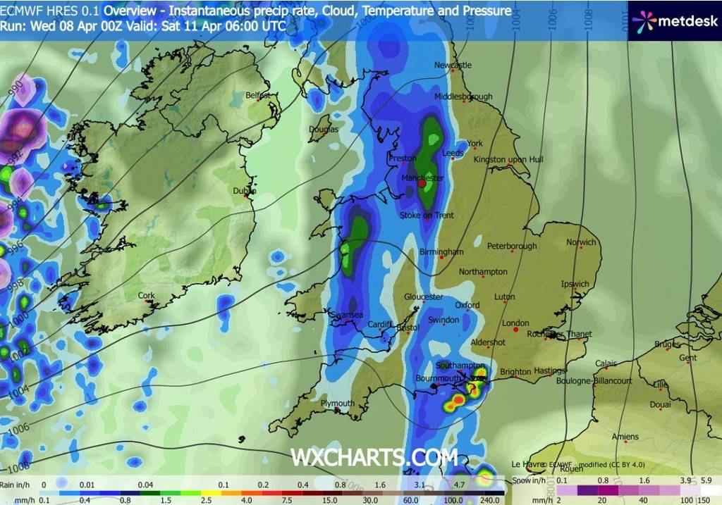 manchester weather map hotter than barcelona