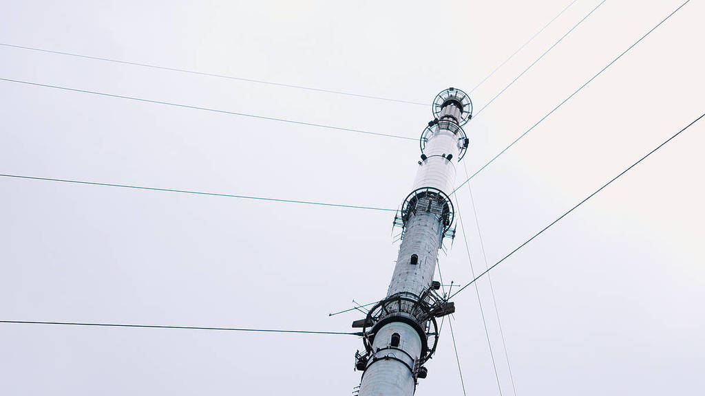 zoomed shot of winter hill transmitter