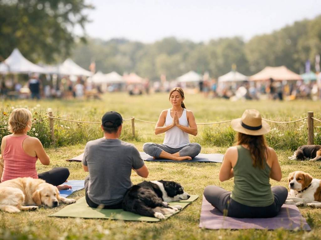 dog yoga dogfest