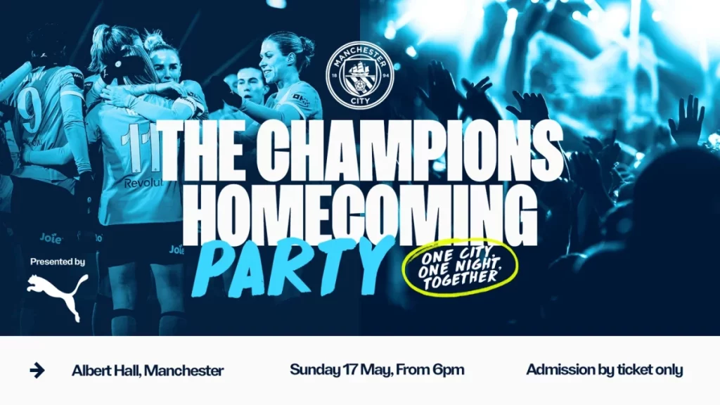 manchester city champions homecoming poster