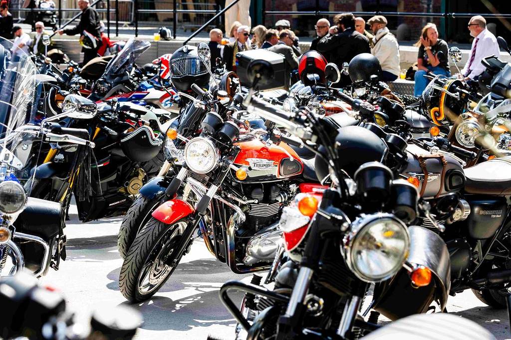 rows of motorcycles