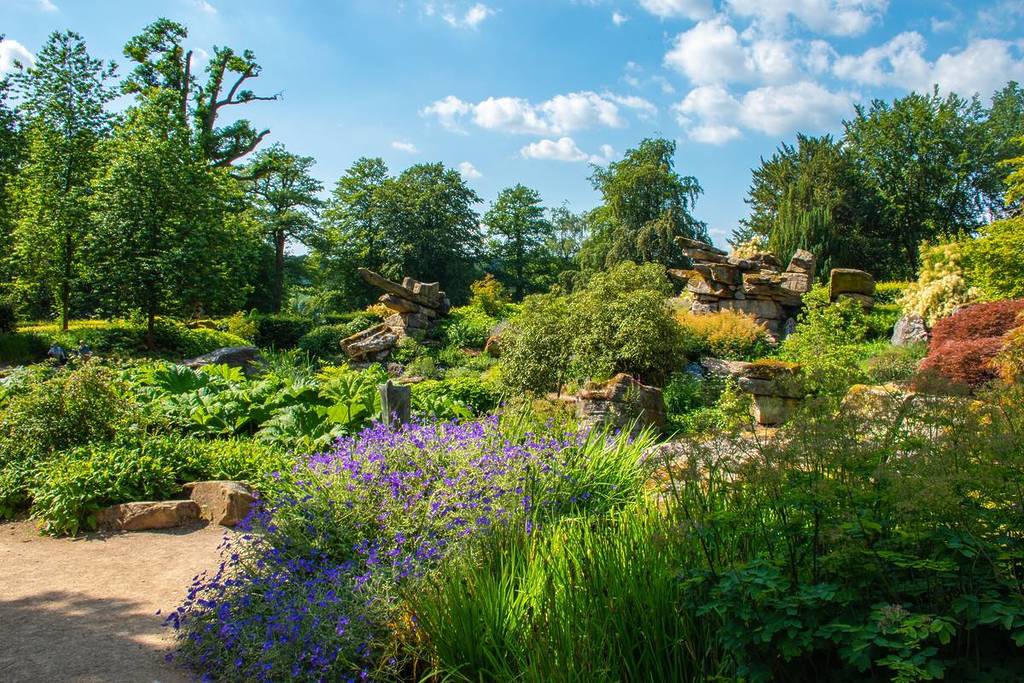 Beautiful rock garden at Chatsworth House in Derbyshire, UK