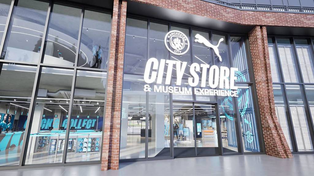 outside manchester city museum experience and city store