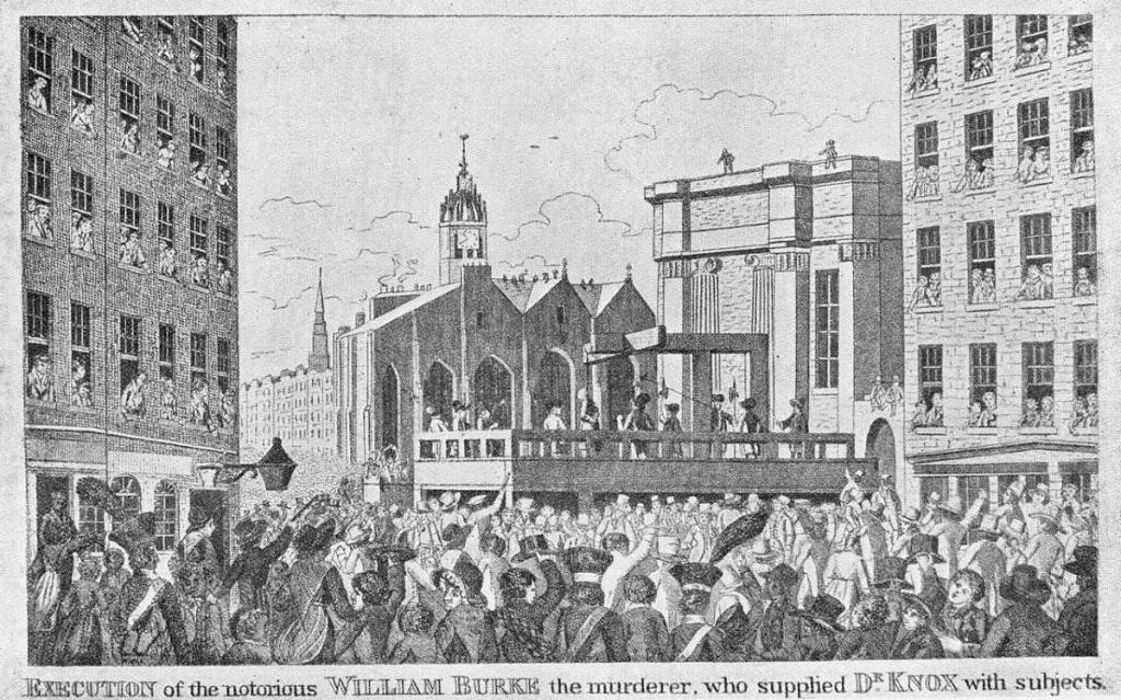 a newspaper clipping of the execution of Burke from