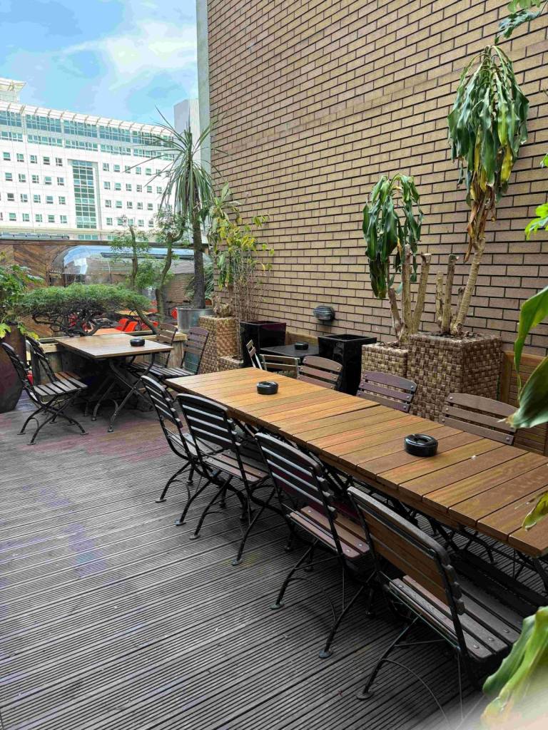 outdoor seating at tangerine terrace