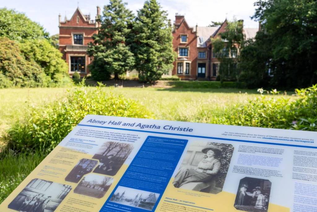 agatha christie house abney hall cheadle information board