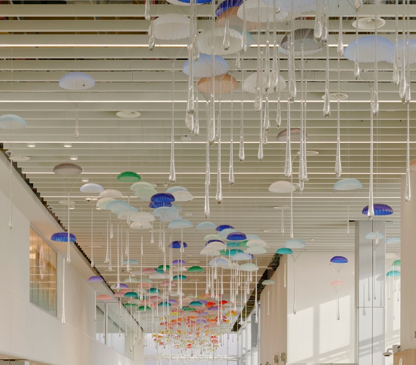chandelier art installation manchester airport