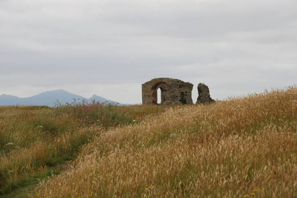 ruins on top of Ynys Llanddwyn, Anglesey, Wales