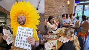 A quirky Manchester bingo night has swapped traditional cash prizes for huge monsteras and terrariums – and the caller even wears a giant sunflower costume