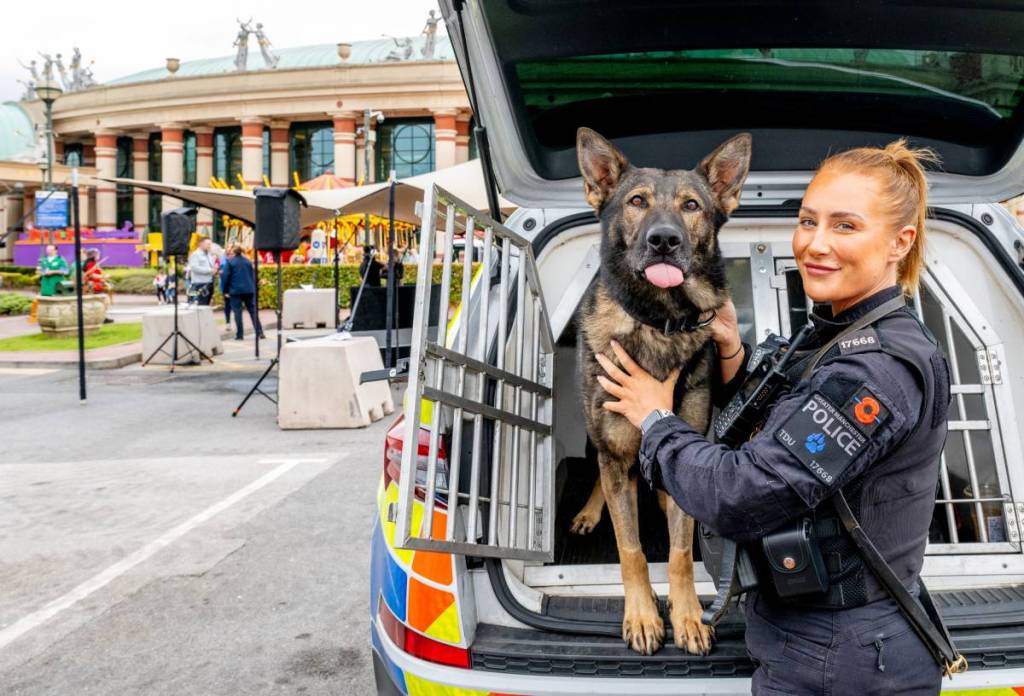 police dog at emergency servics day at the trafford Centre