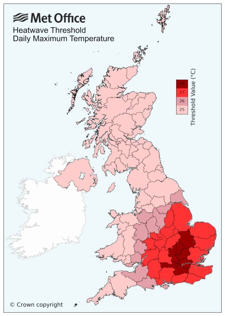met office heatwave thresholds