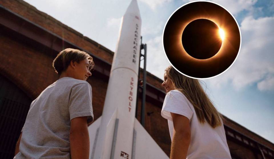 Manchester prepares for the biggest UK solar eclipse since 1999: how to secure your free tickets to this unique viewing event – experience zero gravity, glowing suns &amp; the Skybolt 2 rocket