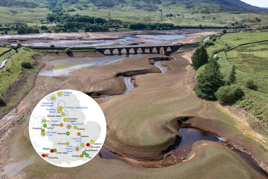 reservoir water levels map uk drought