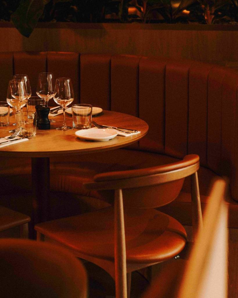 dining booth at little beast restaurant