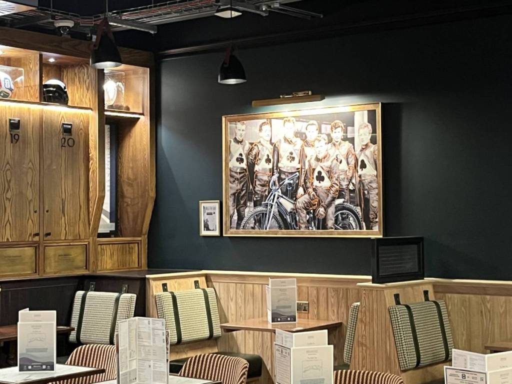 poster of the belle vue history inside manchester airport pub the belle vue