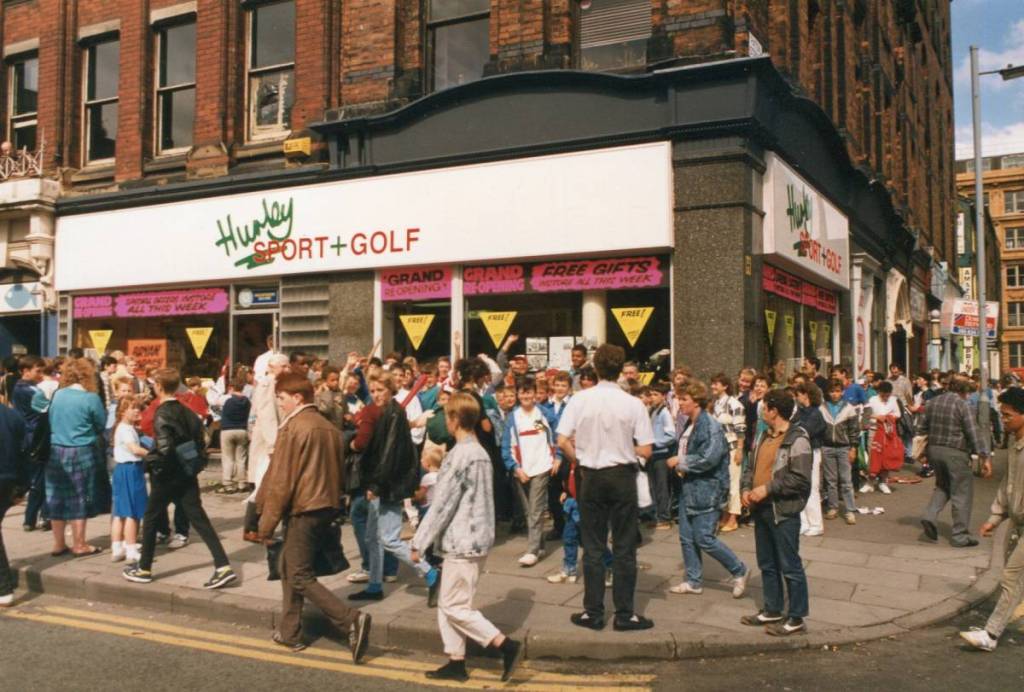 outside hurley sport piccadilly store in the 80s